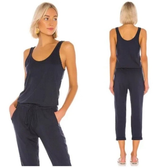 Michael Stars Pants - Michael Stars Tank Jumpsuit in Black Comfy Soft Stretch Size Small EUC